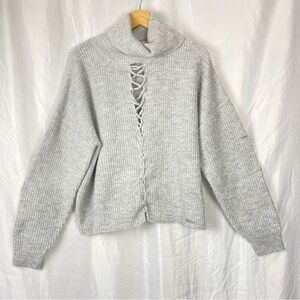 Bebe Women’s Knit Turtleneck Gray Sweater Size Large